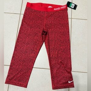 Nike Pro Dri Fit Red Cement Printed capris Leggings